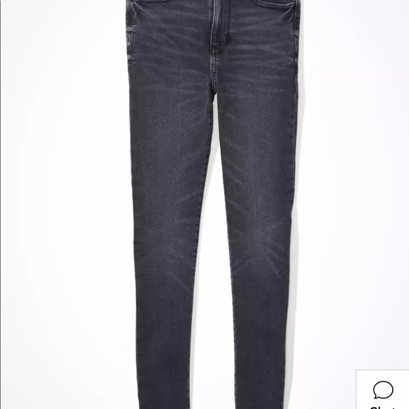 American Eagle Super High Waisted Black Wash Jeans - Picture 6 of 16